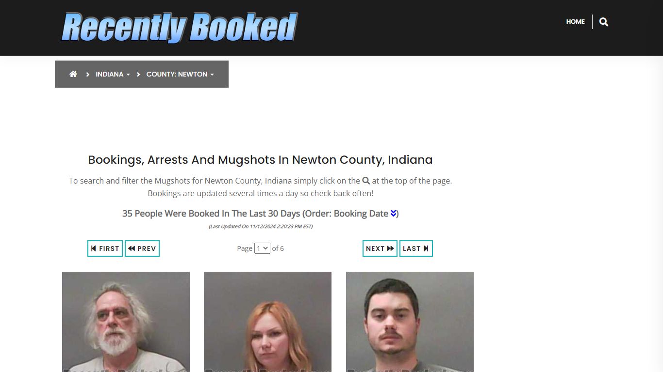 Bookings, Arrests and Mugshots in Newton County, Indiana - Recently Booked